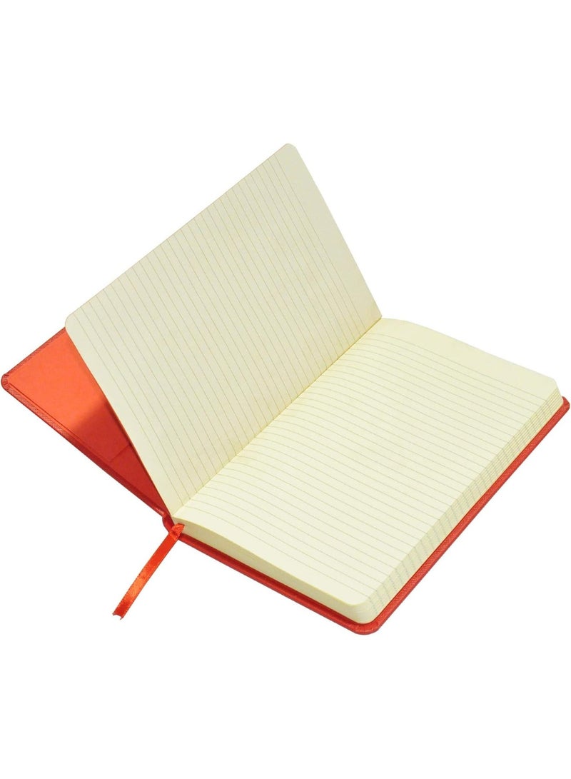 FIS Notebook With Corner Elastic Band Italian PU Cover, Ivory Paper, Single Ruled, Red Color, 120 Sheets With Gift Box, 13 x 21 cm Size - FSNB1321SLTRE - Image 3